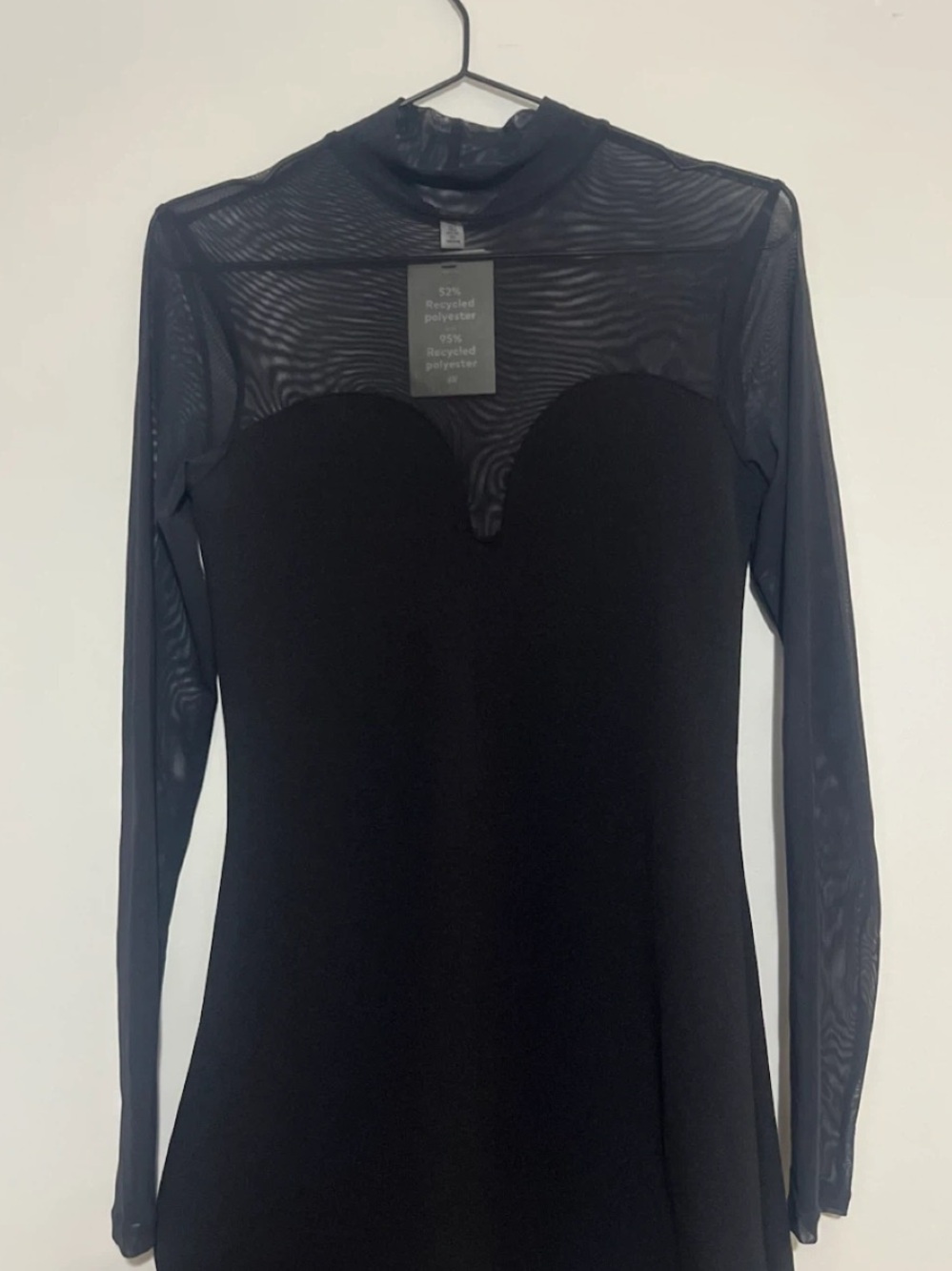 NWT H&M Sweetheart Mesh Mini Dress